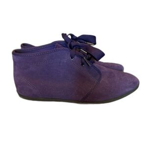 Vintage 80s 90s Keds Purple Suede Chukka Boots 9M Ribbon Lace